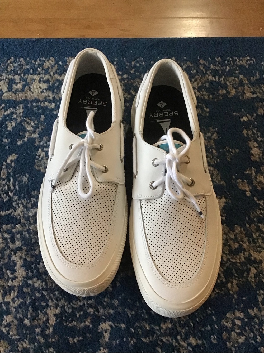 Sperry Soletide 2-Eye White Perforated Boat Sneakers